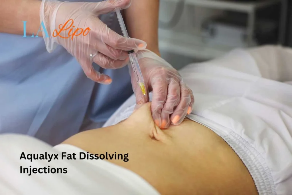 woman having fat dissolving injections Oxshott in the stomach