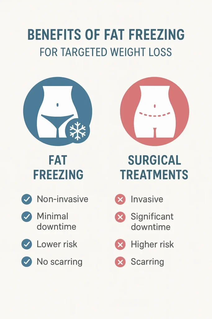 graphic showing the benefits of fat freezing Oxshott