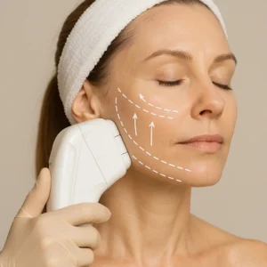 Woman having HI-FU to reduce wrinkles call LA LIPO Oxshott Now!