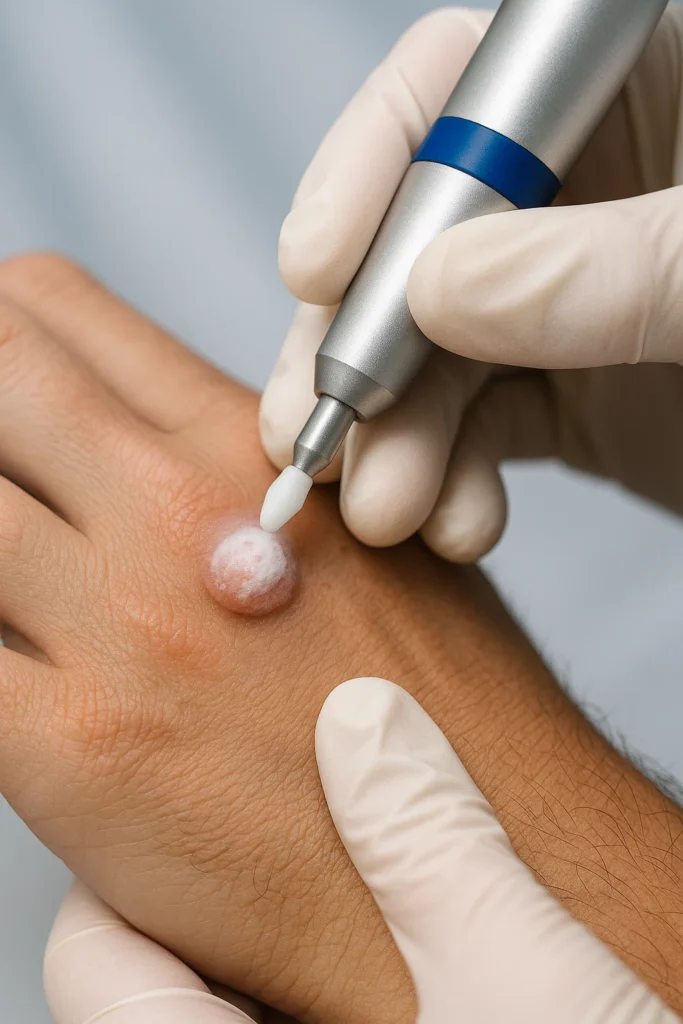 example of wart removal Oxshott using cryopen