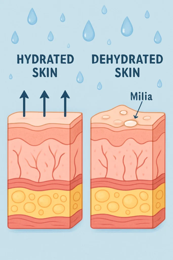 The importance of hydration and milia production Oxshott