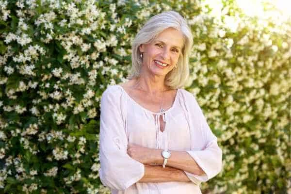 Older woman happy with urinary incontinence treatment Oxshott