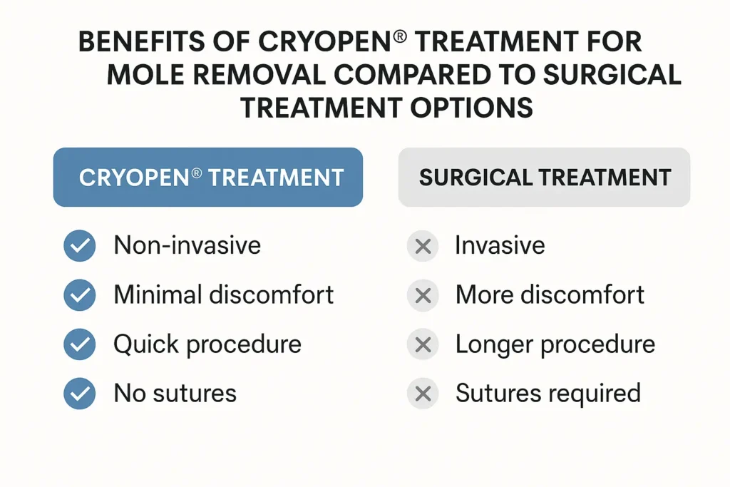 Benefits of facial mole removal Oxshott - call our team today to book a consultation