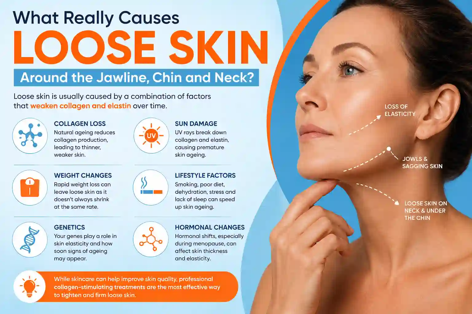 What Really Causes Loose Skin Around the Jawline, Chin and Neck Oxshott?